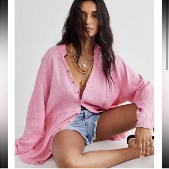 Free People Tops - Free People We the Free Size XS Cotton Summer Daydream Button Up Top Boho Beach
